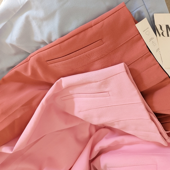 ZARA Women HIGH WAIST PANTS CORAL PINK MARSALA S - Picture 9 of 12